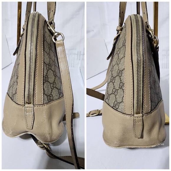 Authentic GUCCI GG Supreme Monogram Margaux Calfskin Small Nice Top Handle Dome - Picture 13 of 16